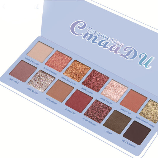 14-Color Matte And Metallic Waterproof Glitter Eyeshadow Palette