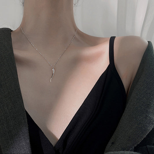 Pure Silver Small Chili Necklace For Women