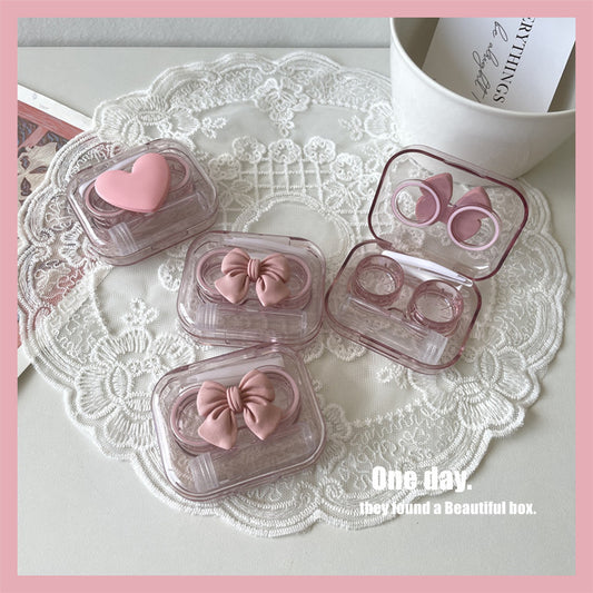 Transparent Contact Lens Case Mini And Simple One-piece Couple Box