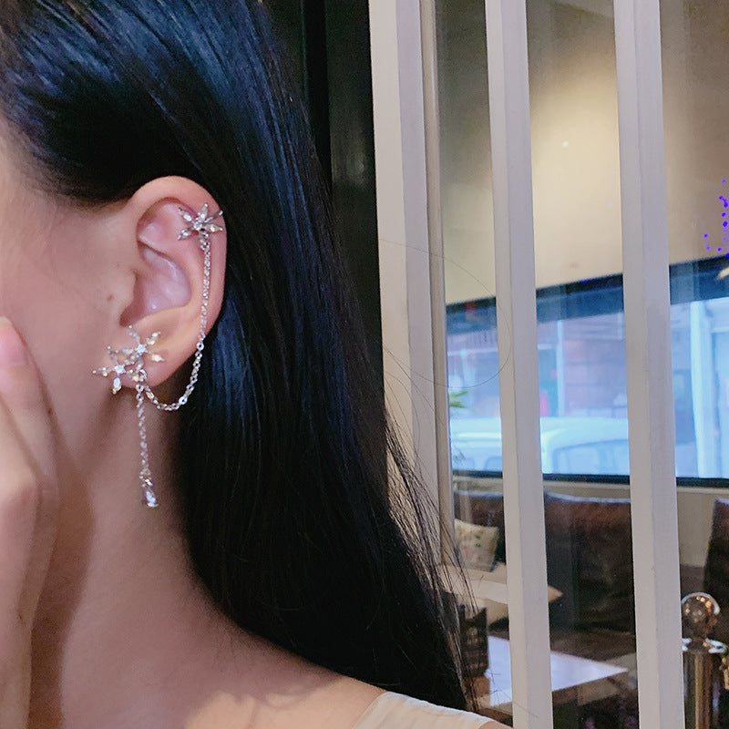 Trendy Temperament Ear Bone Clip Net Red Earrings Women's Earrings