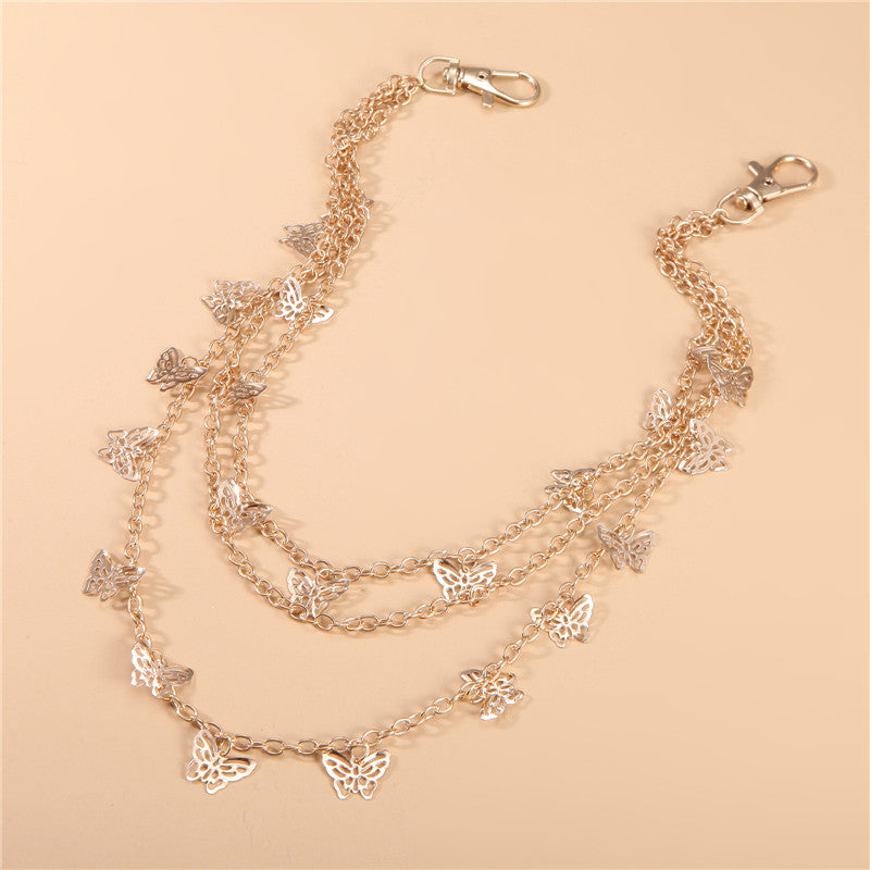Metal Hollow Butterfly Waist Chain Trousers Chain