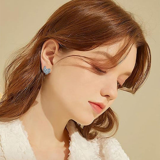 Love Heart Stud Earrings Elegant Graceful High-grade Jewelry For Women