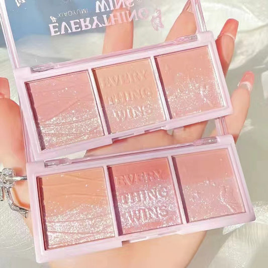 Secret Garden Gradient Three-color Pearlescent Blush Eye Shadow