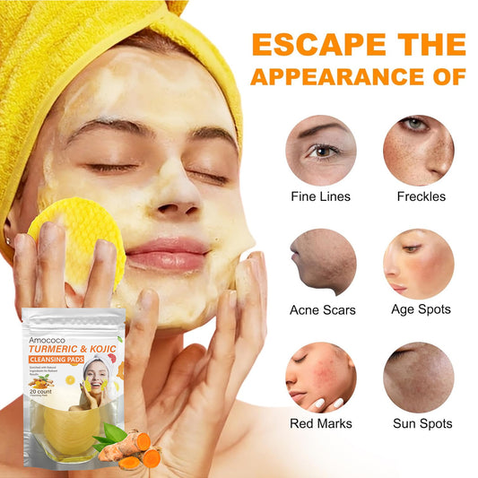 Only Supports Self Pickup With Waybill Amococo Turmeric & Kojic Cleansing Pads Brightened Skin Enriched With Turmeric Root Kojic Acid For Gentle Exfoliation And Tone Evenness