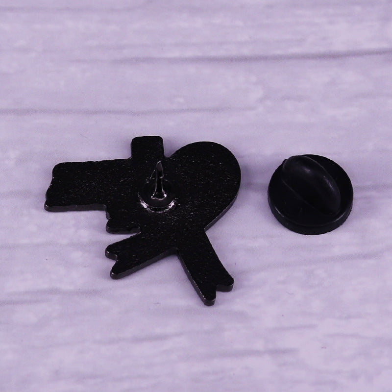 Brooch Ribbon Badge Identification Pin Red