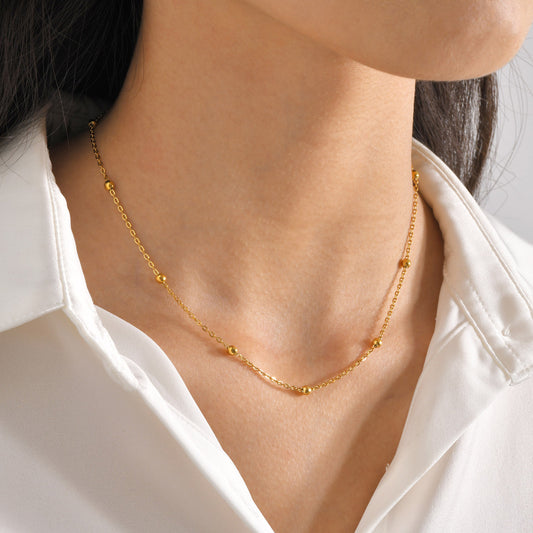 Stainless Steel Bead Necklace Fashionable Women's Necklace