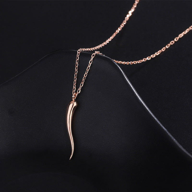 Pure Silver Small Chili Necklace For Women
