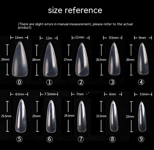 N81 Nail Tips Transparent Nail Sticker Pieces Long Pointed European And American Ultra-thin Apricot Nail Piece