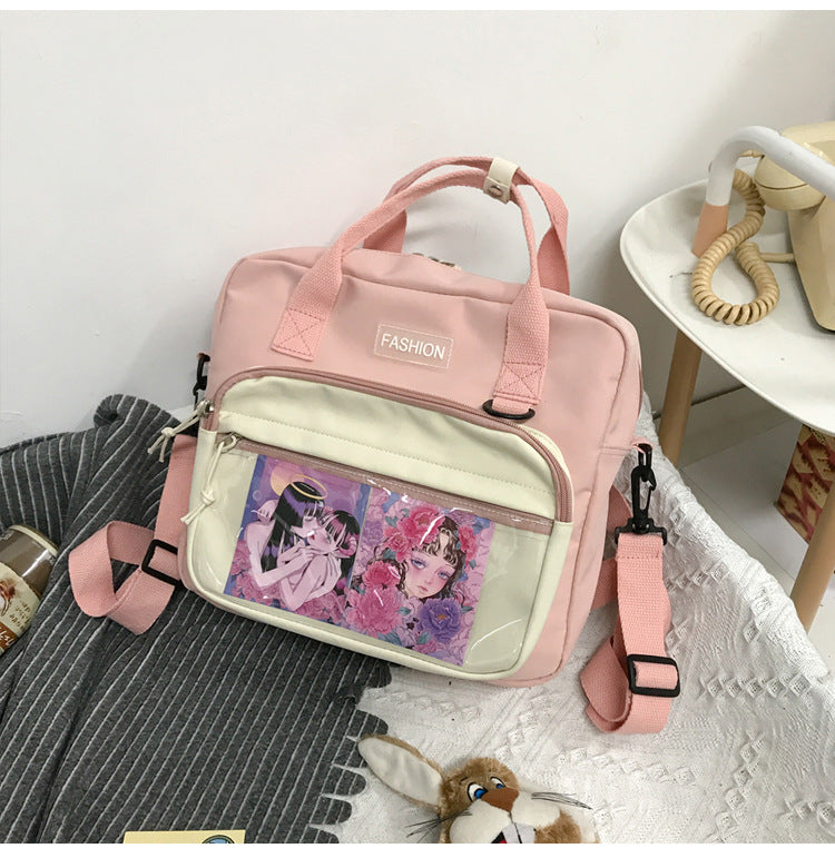 College Style Messenger Bag Dark School Girl Student In Tooling