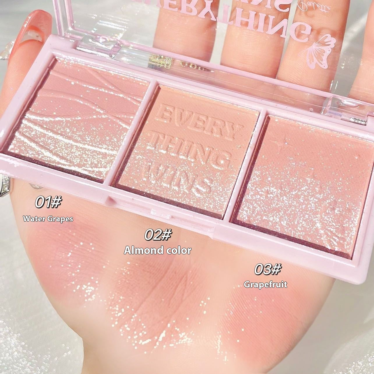 Secret Garden Gradient Three-color Pearlescent Blush Eye Shadow
