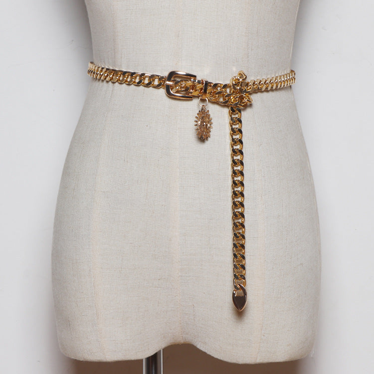 Thin Waist Chain Shirt Dress Belt Metal Chain