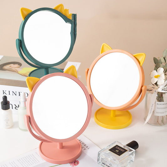 Cartoon Cat Ears Makeup Mirror Desktop Single-sided Makeup Mirror