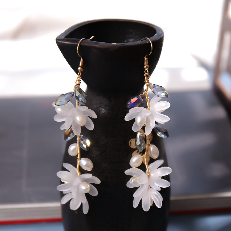 Flower Travel Colored Glass Hairpin Matching