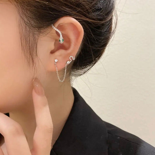 Women's Fashion Snake Ear Clip Stud Earrings