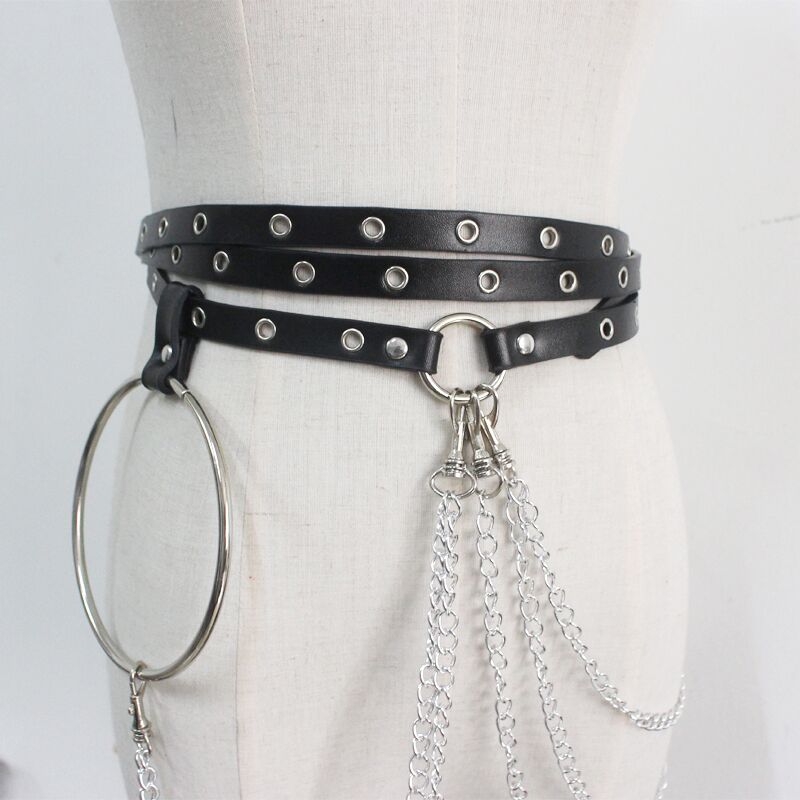 Punk Concave Shape Waist Chain Casual Belt Chain