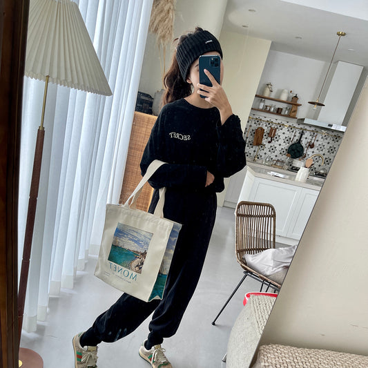 School Bag Portable Zipper Tote