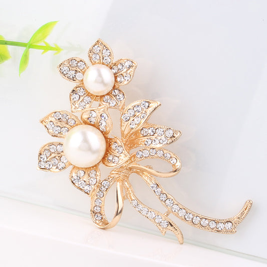 Bow Pearl Brooch For Women