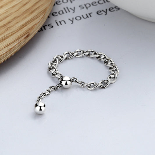 Small Pig Nose Tassel Chain Adjustable Ring
