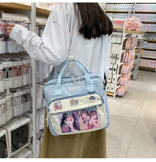 College Style Messenger Bag Dark School Girl Student In Tooling
