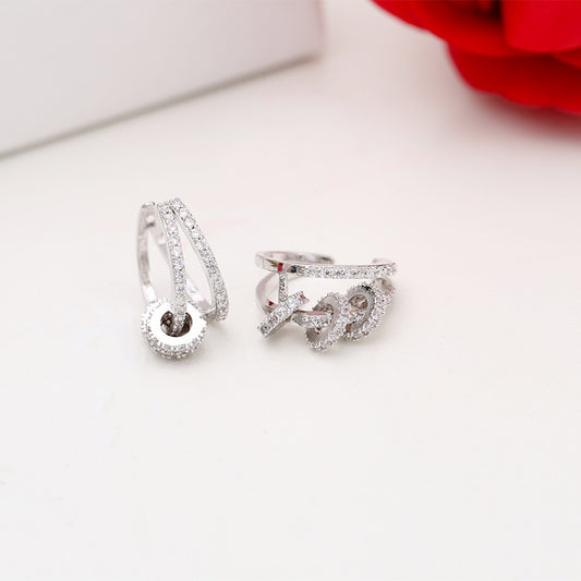 Female Simple No Pierced Zircon Ear Bone Clip Earrings