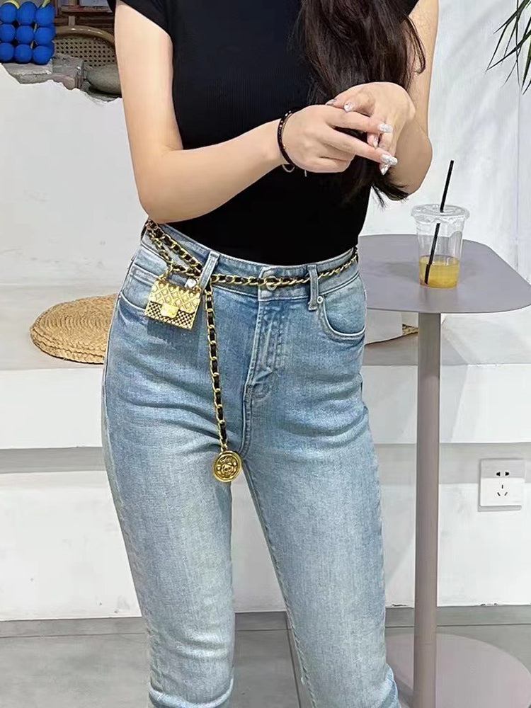 Xiao Xiang Feng Metal Chain Waist Chain With Sweater Skirt Decoration Waist