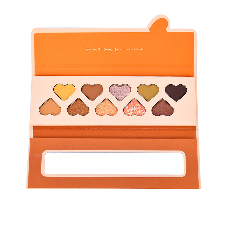 Ten Color Pearlescent Matte Eyeshadow Tray Waterproof Makeup Love