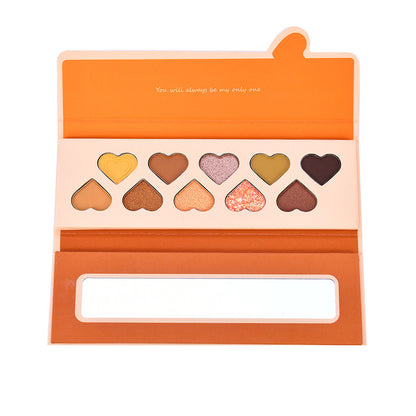Ten Color Pearlescent Matte Eyeshadow Tray Waterproof Makeup Love