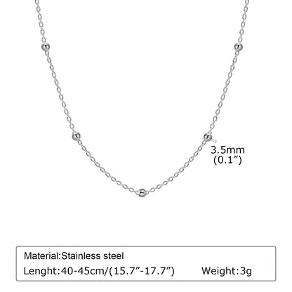 Stainless Steel Bead Necklace Fashionable Women's Necklace
