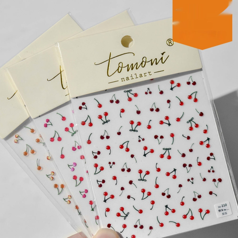 Jelly Nail Art Sticker Japanese Cute Nail Sticker Nail Art Cherry