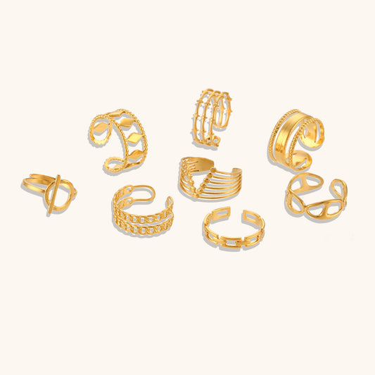 Stainless Steel Plated 18K Gold Finger Ring Jewelry For Women
