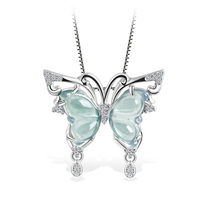 Ice Jade Stone S925 Silver Inlay Women's Fashion Rings Ear Studs