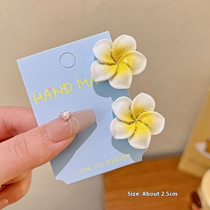Plumeria Rubra Bangs Small Hairclip Female Cute Hairpin