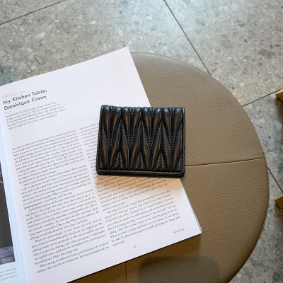 Fashion Personality Sheepskin Pleated Wallet Women