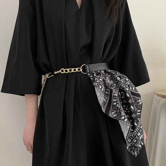 Jeans Shirt With Suit Metal Chain Waist Chain