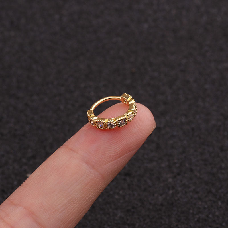 Geometric Zircon Trendy Piercing Nose Studs