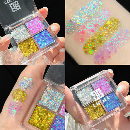 Women's Four-color Sequins Watch Show Makeup Super Flash Glue-free Eye Shadow