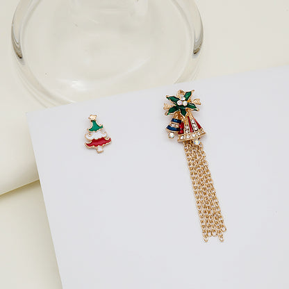 Christmas Brooch Alloy Drip Oil Snowflake Tassel