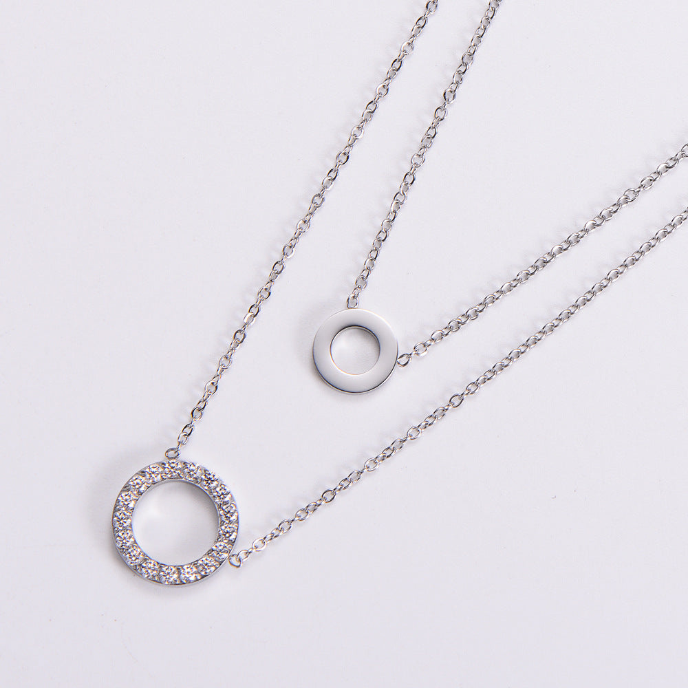 Micro Inlaid Zircon Jewelry Ring Necklace For Women