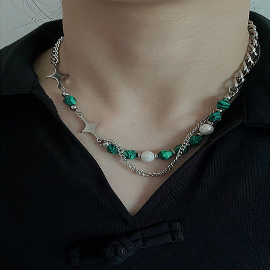 Mangxing Spliced Advanced Natural Stone Necklace For Men And Women