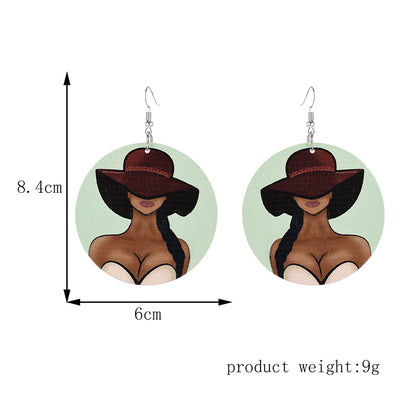 Printed Wooden Earrings Earrings