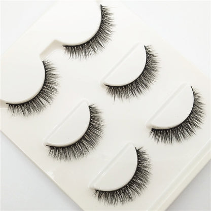 False Eyelashes Natural Tail Extension 3D Simulation Three Pairs