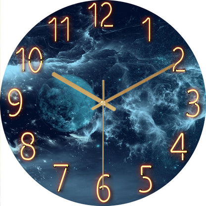 Glass Living Room Wall Clock Quartz Clock Wall Watch