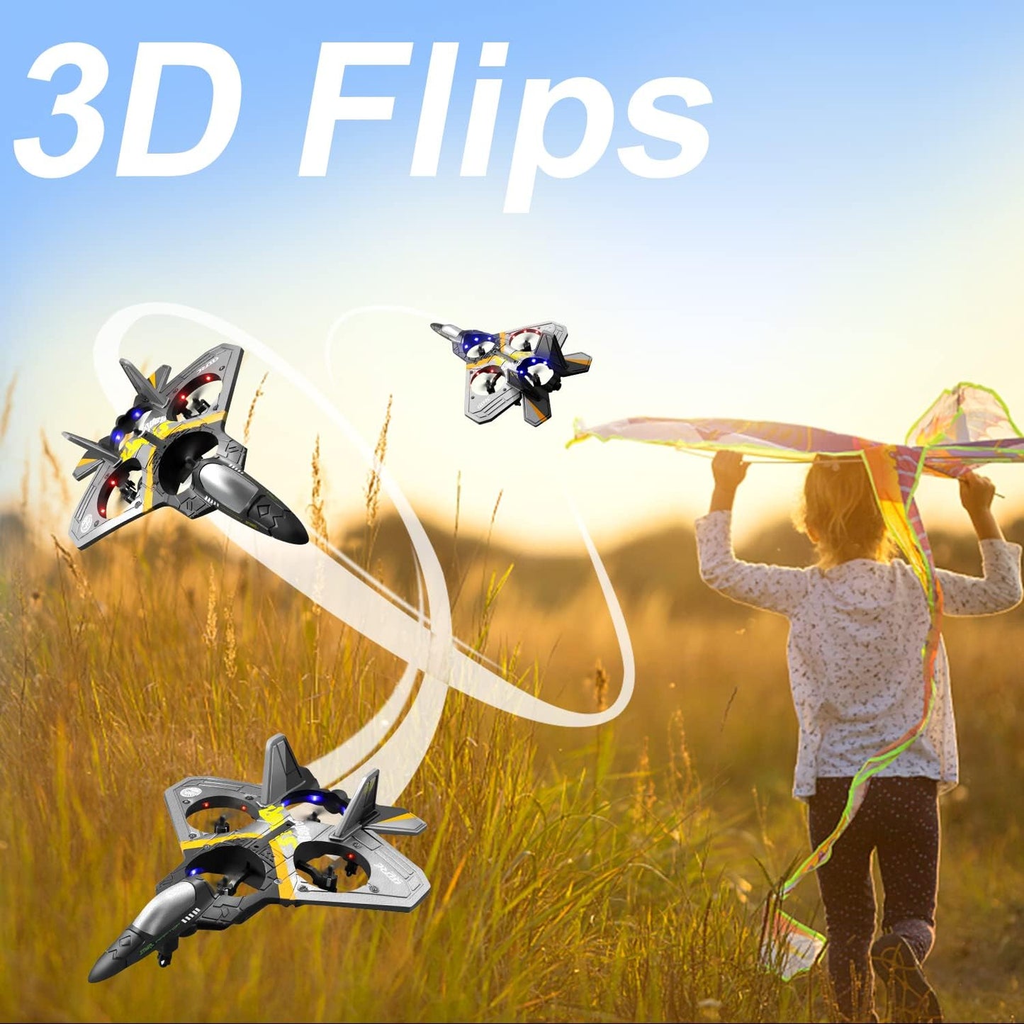 V17 Remote Control Plane 2.4Ghz Foam RC Airplanes Helicopter Quadcopter,Spinning Drone With Cool Light,Gifts For Kids Adults.Logistics Is Randomly Sent By UPS,USPS,FEDEX,Amazon Logistics.
