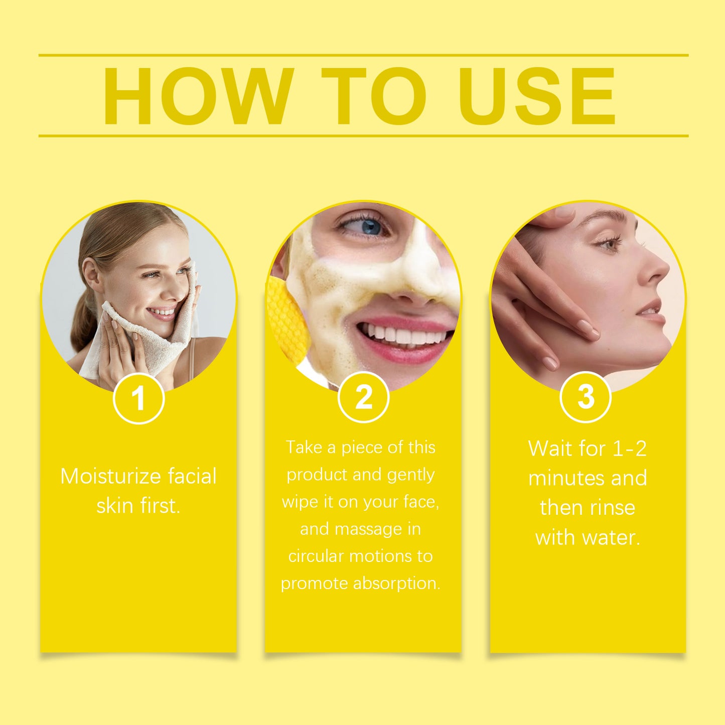 OUHOE  Turmeric Cleansing Pad Gently Cleanses Facial Skin, Brightening And Moisturizing Refreshing Skin Care Cleansing Pad