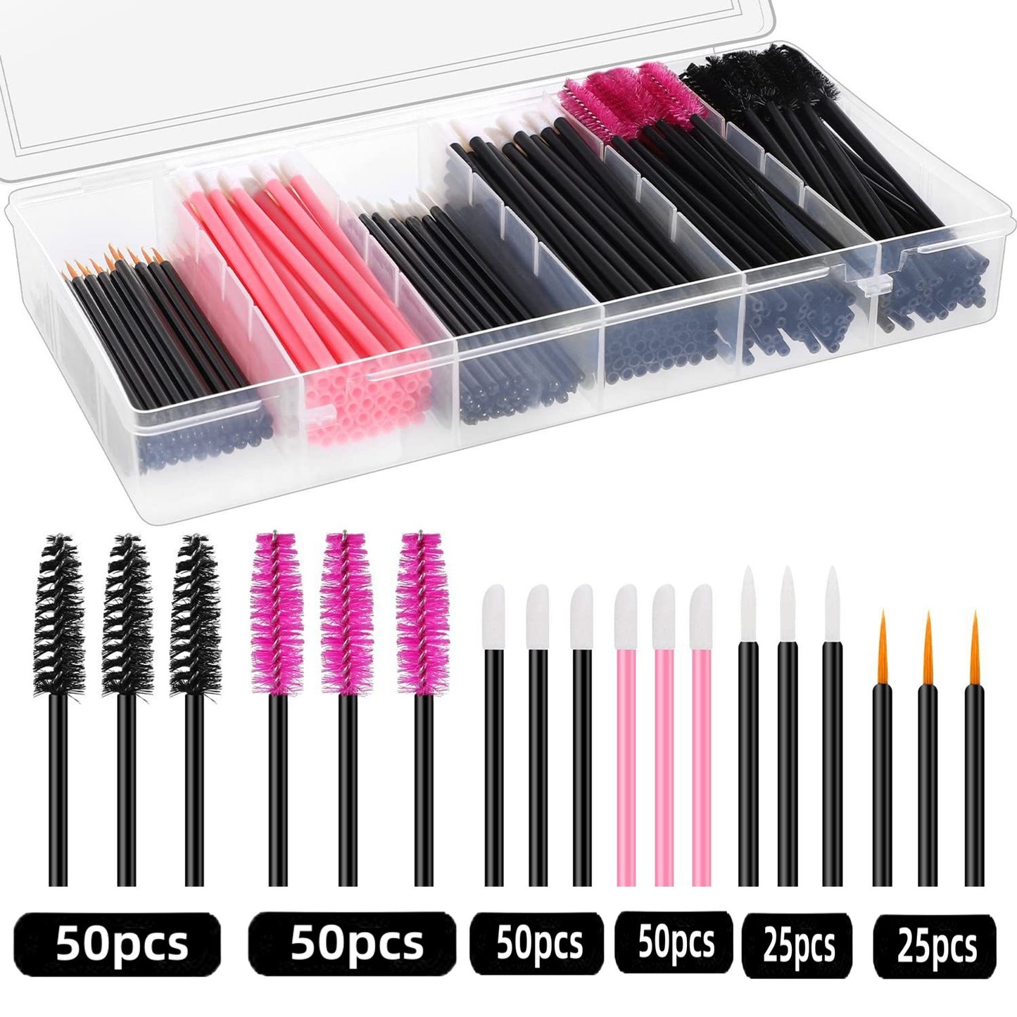 Disposable Makeup Tool Set Eyelash Brush And Powder Puff