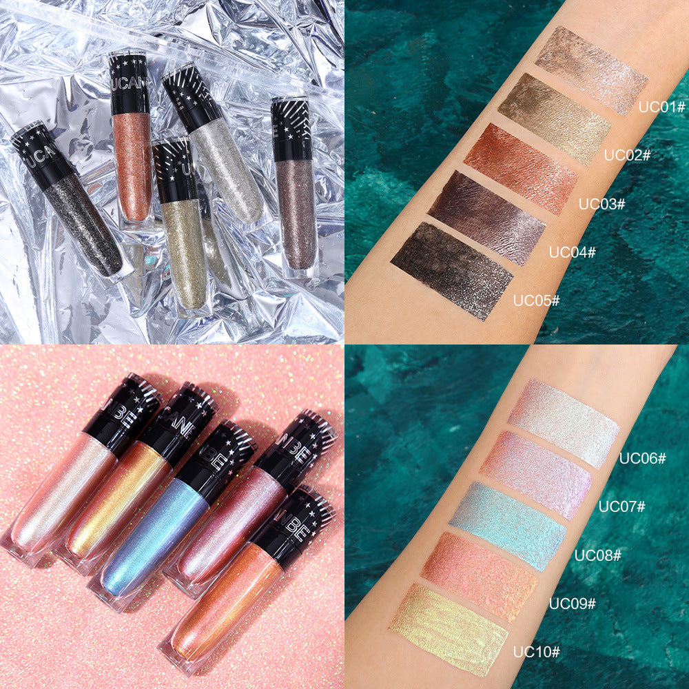 Metal Pearlescent Liquid Eye Shadow Polarized Mermaid Color Crouching Silkworm Pen Set