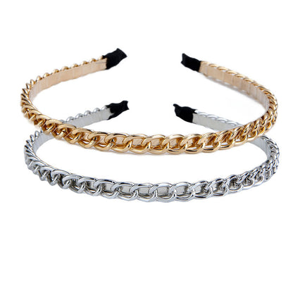 Thick Chain Hair-hoop Women's Metal Hair Band Handmade Winding Headdress Exquisite Hair Accessories Wholesale