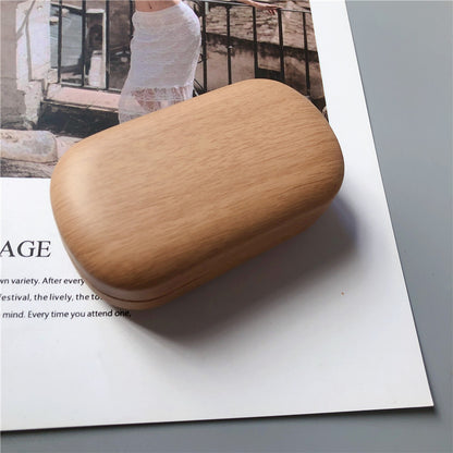 Portable Fashion Wooden Contact Lens Case