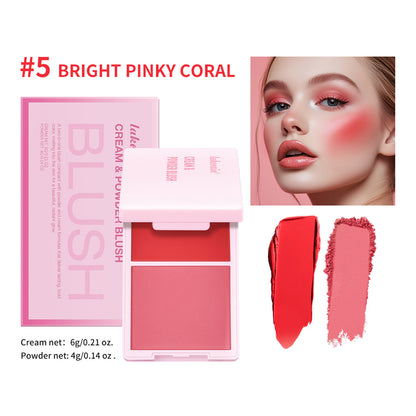 Two-in-one Blusher Blush Powder Plate Not Easy To Smudge