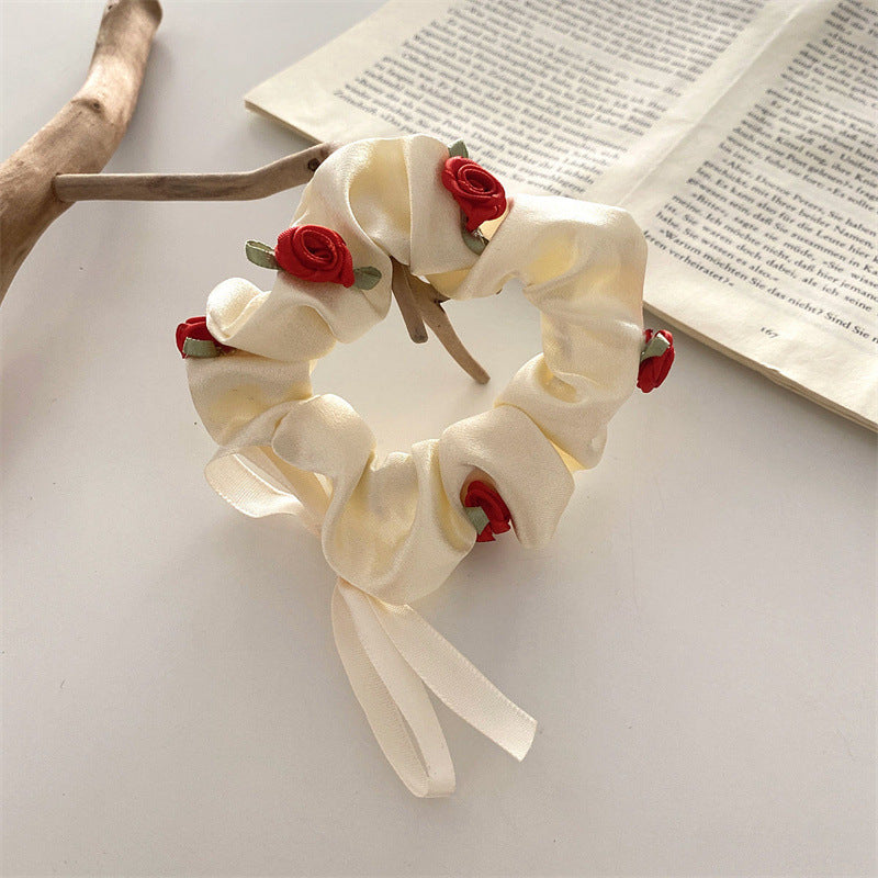 Romantic Three-dimensional Rose French Retro Girl Flower Hairband Fairy Style Hair Accessories